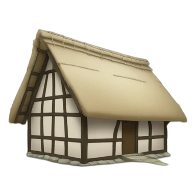 thatched house sticker
