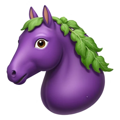 Eggplant with horse on it sticker