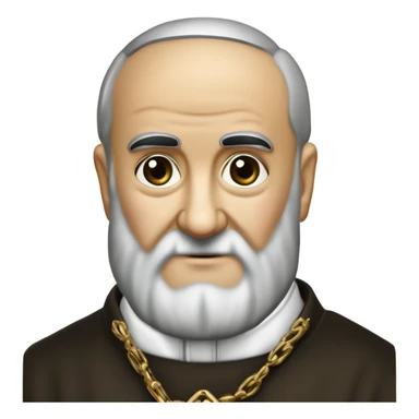 Saint Padre Pio avec un chapelet levant les deux mains visibles vers le haut et montrant ses stigmates paumes ouvertes, visage de padre Pio et chapelet à la main  sticker