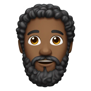 6’5” tall brown skin man with curly hair and black beard sticker