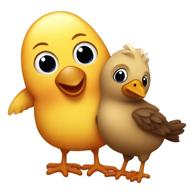 pollito y osito enamorados sticker