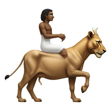 Sphinx riding a cow into a tub of milk sticker