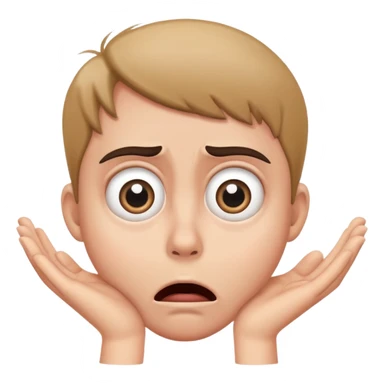 frightened face with wide eyes and hands on cheeks sticker