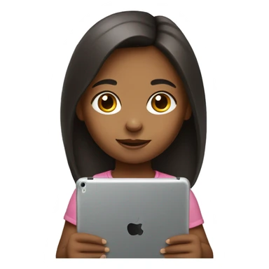 Small girl with ipad  sticker