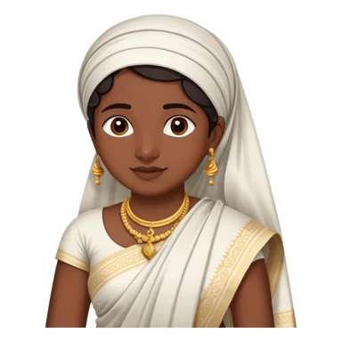 Malayali person in traditional Kerala attire with mundu and kasavu saree sticker