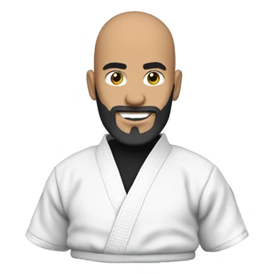 Blue belt jiu jitsu bald with beard sticker