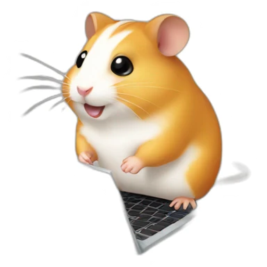 hamster with a laptop sticker