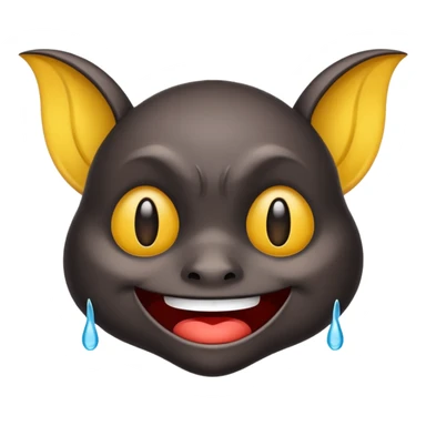 Emotional bat emoji sticker