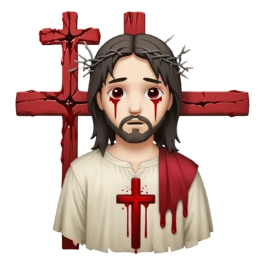 jesus-body-on-the-cross, emo hair sticker