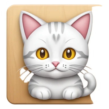 На этом изображении нарисован **милый серый котик в праздничном колпачке**, помещенный внутрь **снежного шара**. sticker