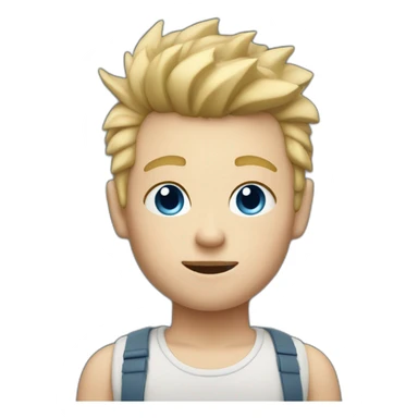 boy with blond, Buzzed Sides Spiked Hair, blue eyes in memoji style, just the face sticker