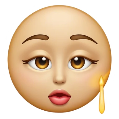 An emoji of an eye blinking and sending a kiss sticker
