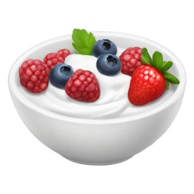 Yogurt and berries in bowl sticker
