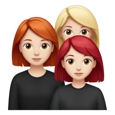 3 amigas una con el pelo rojo la otra con el pelo negro y la otra rubia  sticker