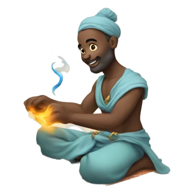 Genie doing crafts sticker