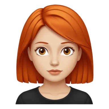 hazme la mima mujer del pelo naranja pero el color del pelo mas oscuro sticker