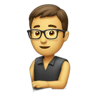 A man working in laptop sticker