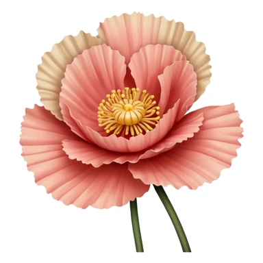 Carnation poppy beige light rose sticker