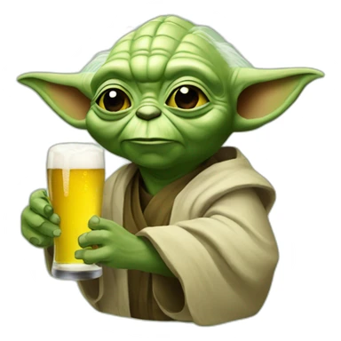 Yoda drinking beer sticker