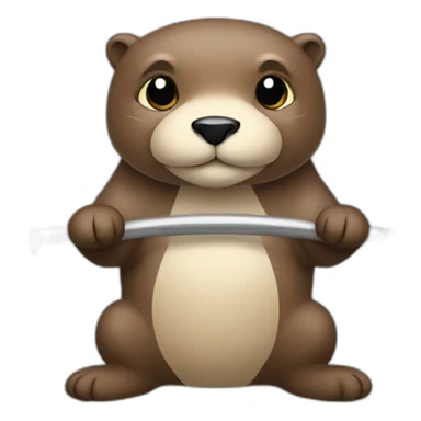 training otter with weights sticker