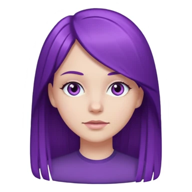 chica blanca pelo morado  y liso  sticker