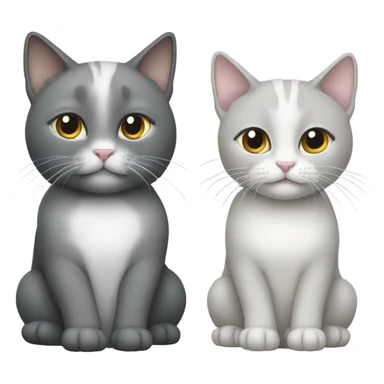 Two cats one light grey and the other dark grey sticker
