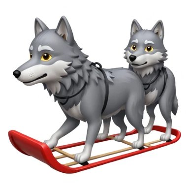 wolves pulling sled sticker