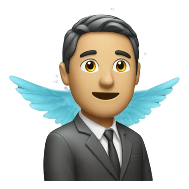 a man is at a computer and a code is flying over it sticker