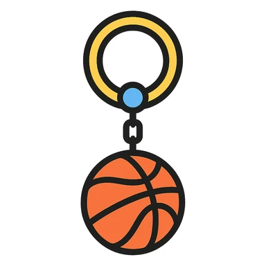 color outline icon of a basketball keyring sticker