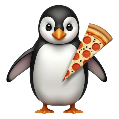 Pizza yiyen penguen sticker