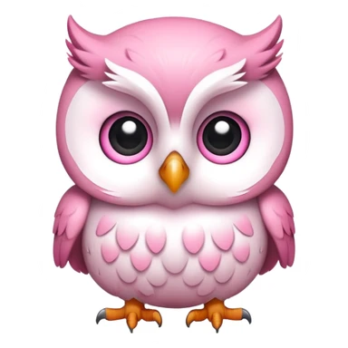 cute baby owl white pink sticker