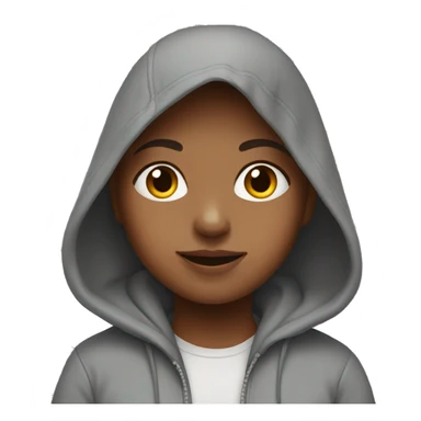 Girl wearing a grey hoodie sticker