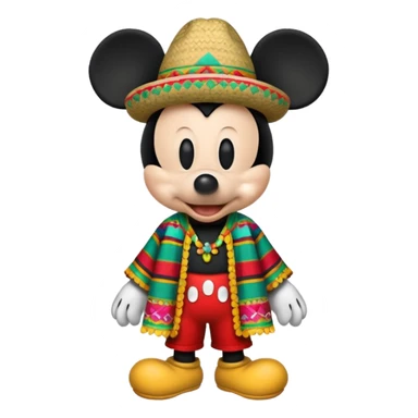 Mickey mouse wearing a Mexican cloth  sticker