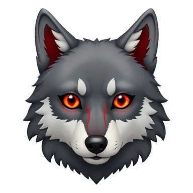 Wolf Black fur, red eyes  sticker