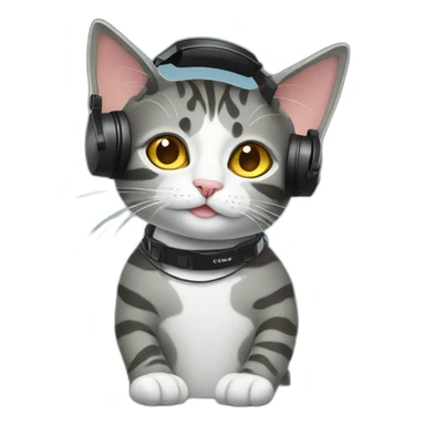 DJ cat with turntable sticker