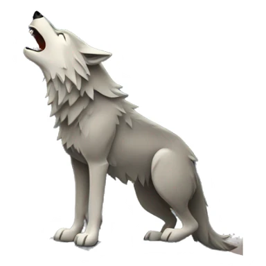 wolf howling at moon on hill  sticker