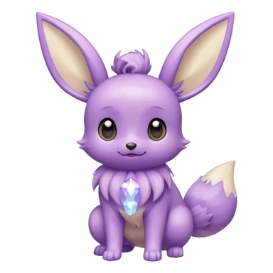 Kawaii Shiny Pastel Violet Lavender Eevee Full Body sticker