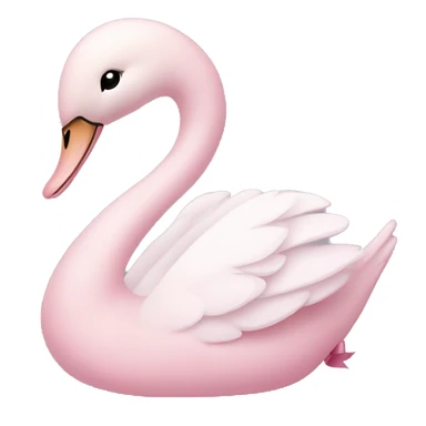 Pastel pink swan with light pink bow sticker