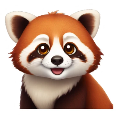 Red panda with heart eyes sticker