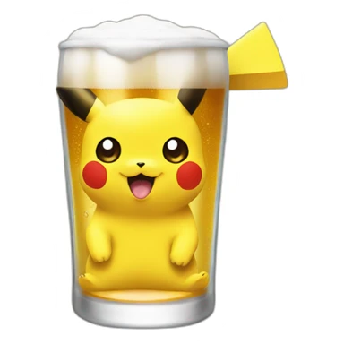 Pikachu drink beer sticker