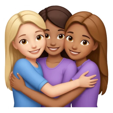 Girls hugging each other sticker