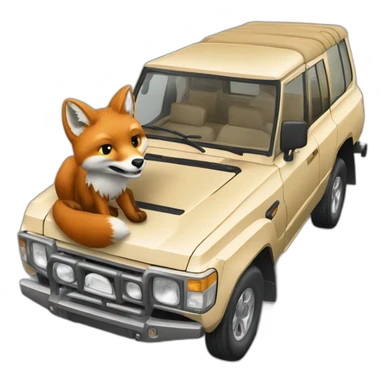 Fox driving a toyota landcruiser 70series sticker