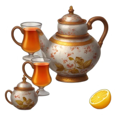 turkish tea set sticker