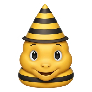 Happy bee with striped party hat sticker