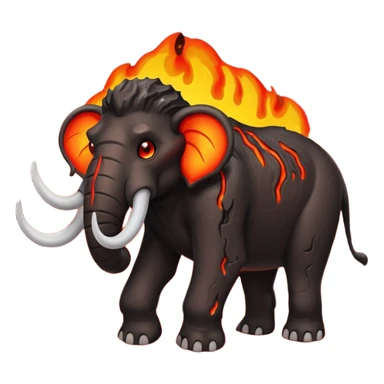 Magma+🦣+lava and cracks into a living creature with glowing red eyes I call lava mammoth 🦣 {hellephant} sticker