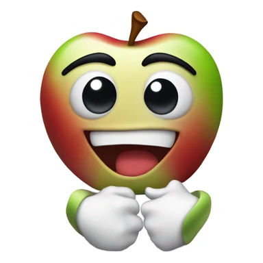 Apple devious smirking rubbing hands together freaky sticker
