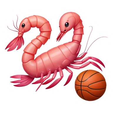 Shrimp playing basketball sticker