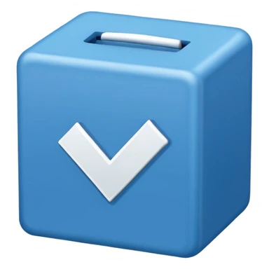 Checkmark in a blue box flat sticker