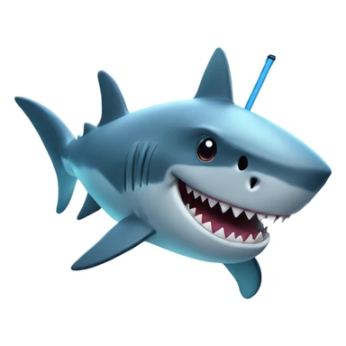 Shark with a Magic wand sticker