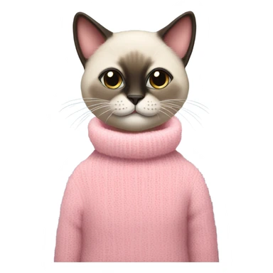 Siamese Cat in a pink fuzzy sweater sticker